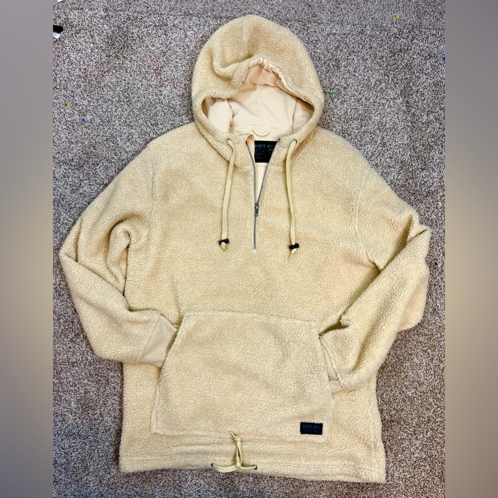 NINTH HALL,Men's Beige Zip-Up Sweater…Size XL